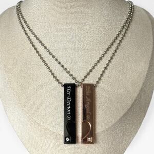 Her Demon His Angel Couples Matching Necklace